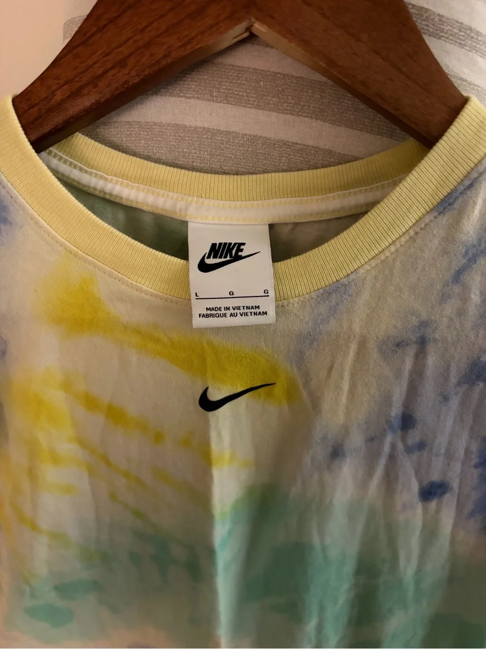 Nike Tie-Dye Mini Dress in Yellow, Blue & Green
